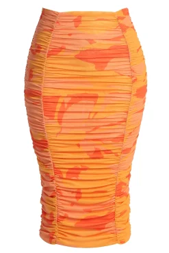 Orange Costa Rica Floral Skirt*JLUXLABEL Outlet
