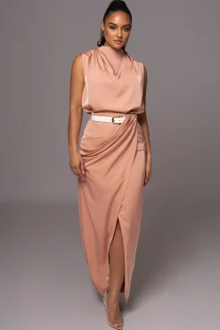 Peach Desiree Mock Neck Top*JLUXLABEL New