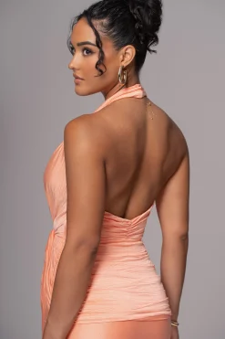 Peach Under The Moonlight Drape Dress*JLUXLABEL New