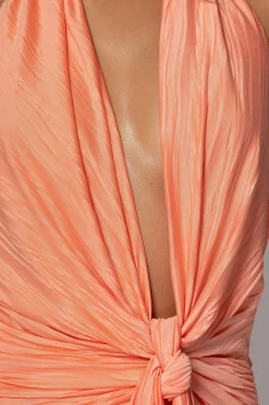 Peach Under The Moonlight Drape Dress*JLUXLABEL New