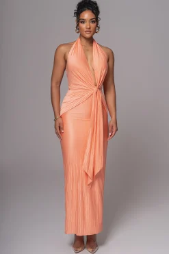 Peach Under The Moonlight Drape Dress*JLUXLABEL New