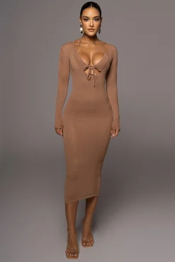 Pecan Look This Way Midi Dress*JLUXLABEL Outlet