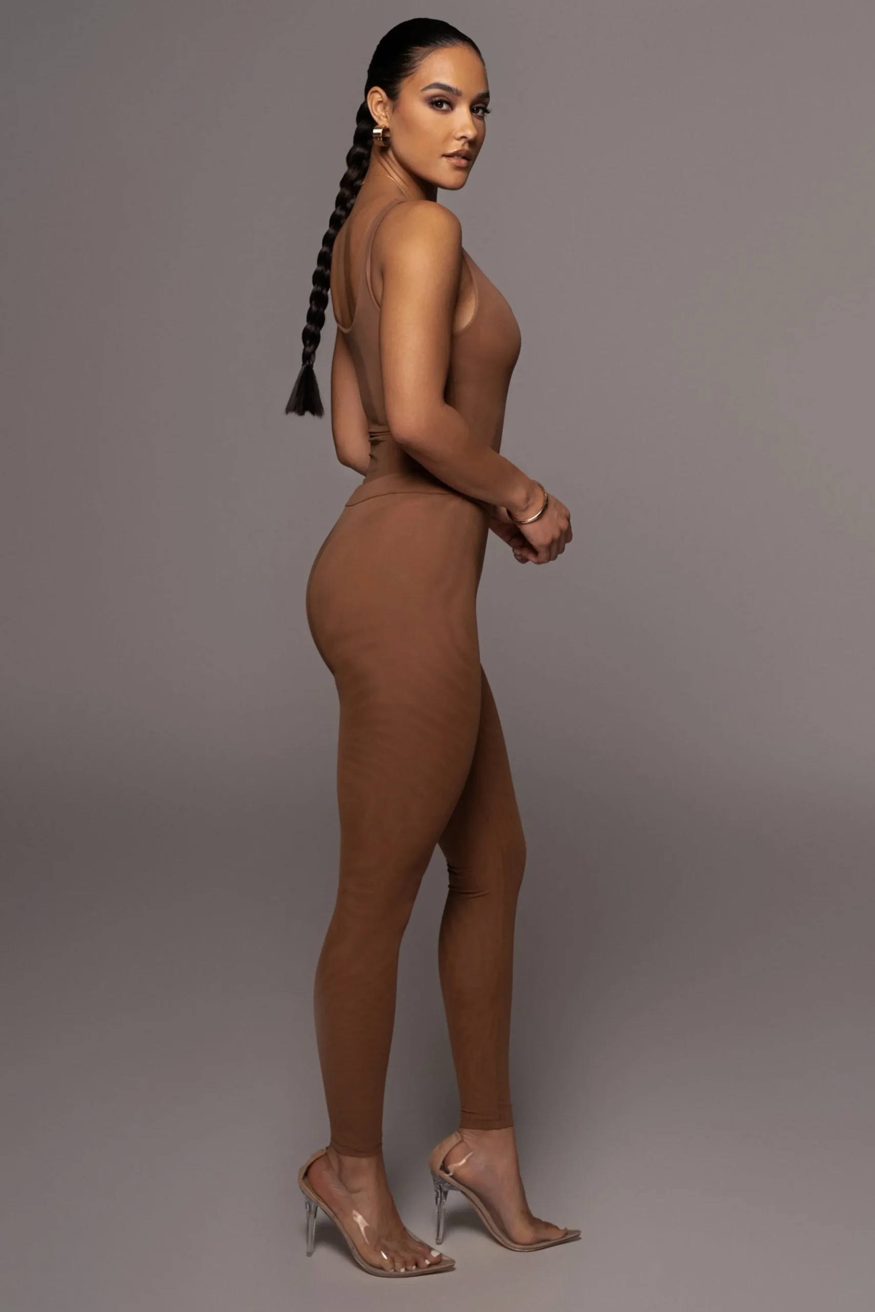 Pecan Mesh Essentials Tank Bodysuit Undergarment*JLUXLABEL Fashion