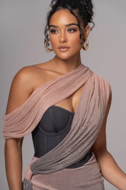 Pink Dusk Celestina Draped Maxi Dress*JLUXLABEL Sale