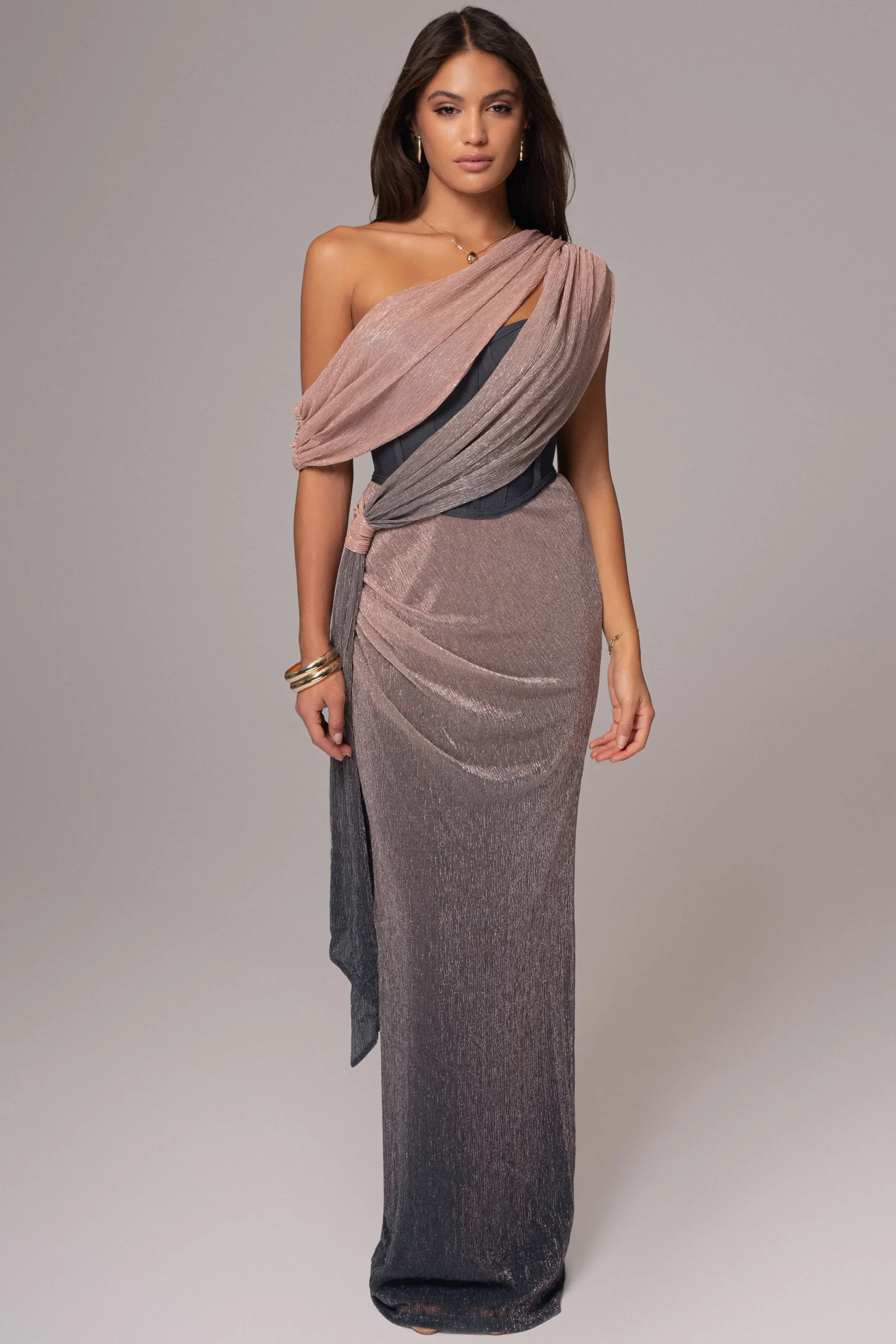 Pink Dusk Celestina Draped Maxi Dress*JLUXLABEL Sale