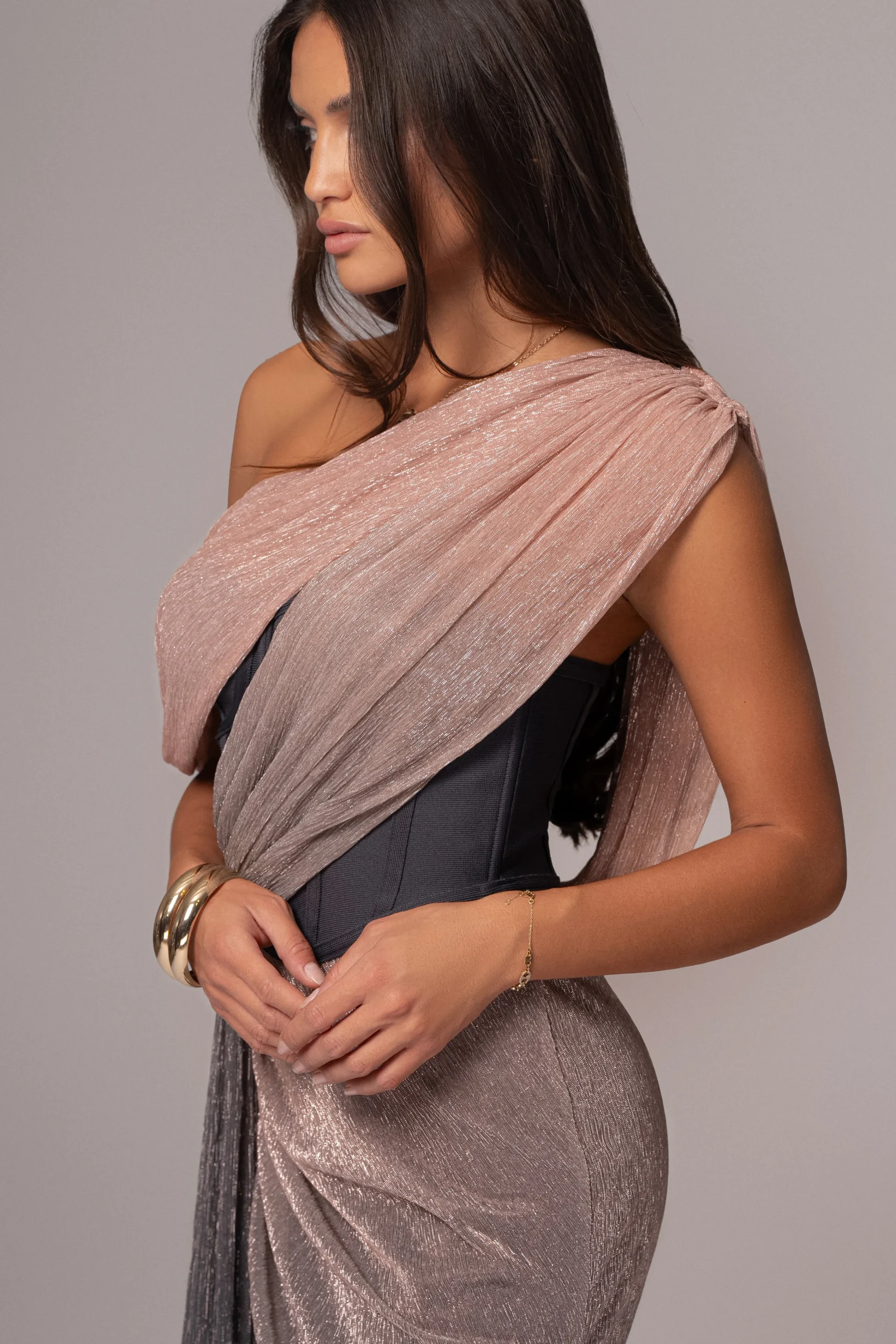 Pink Dusk Celestina Draped Maxi Dress*JLUXLABEL Sale