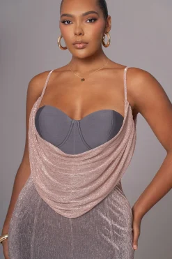 Pink Dusk Shimmery Nights Maxi Dress*JLUXLABEL Outlet