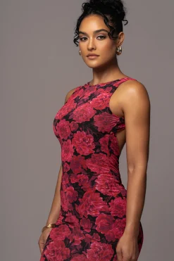 Pink Floral Front And Center Maxi Dress*JLUXLABEL Fashion