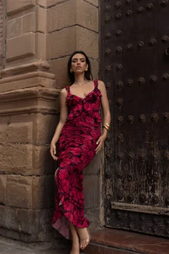 Pink  La Costa Ruffle Maxi Dress*JLUXLABEL Best