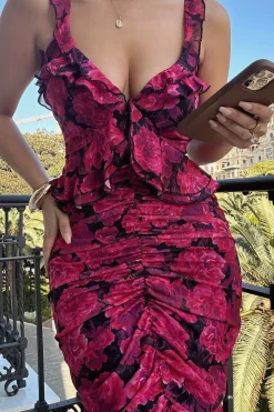 Pink  La Costa Ruffle Maxi Dress*JLUXLABEL Best