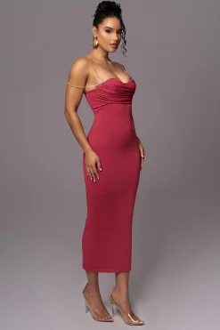 Pink La Lune Drape Midi Dress*JLUXLABEL Sale