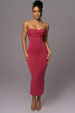 Pink La Lune Drape Midi Dress*JLUXLABEL Sale