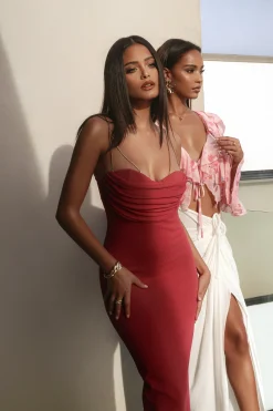 Pink La Lune Drape Midi Dress*JLUXLABEL Sale