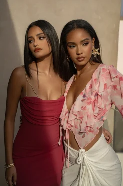 Pink La Lune Drape Midi Dress*JLUXLABEL Sale