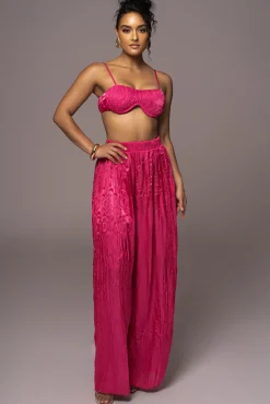 Pink Lets Get Away Satin Pant Set*JLUXLABEL Clearance