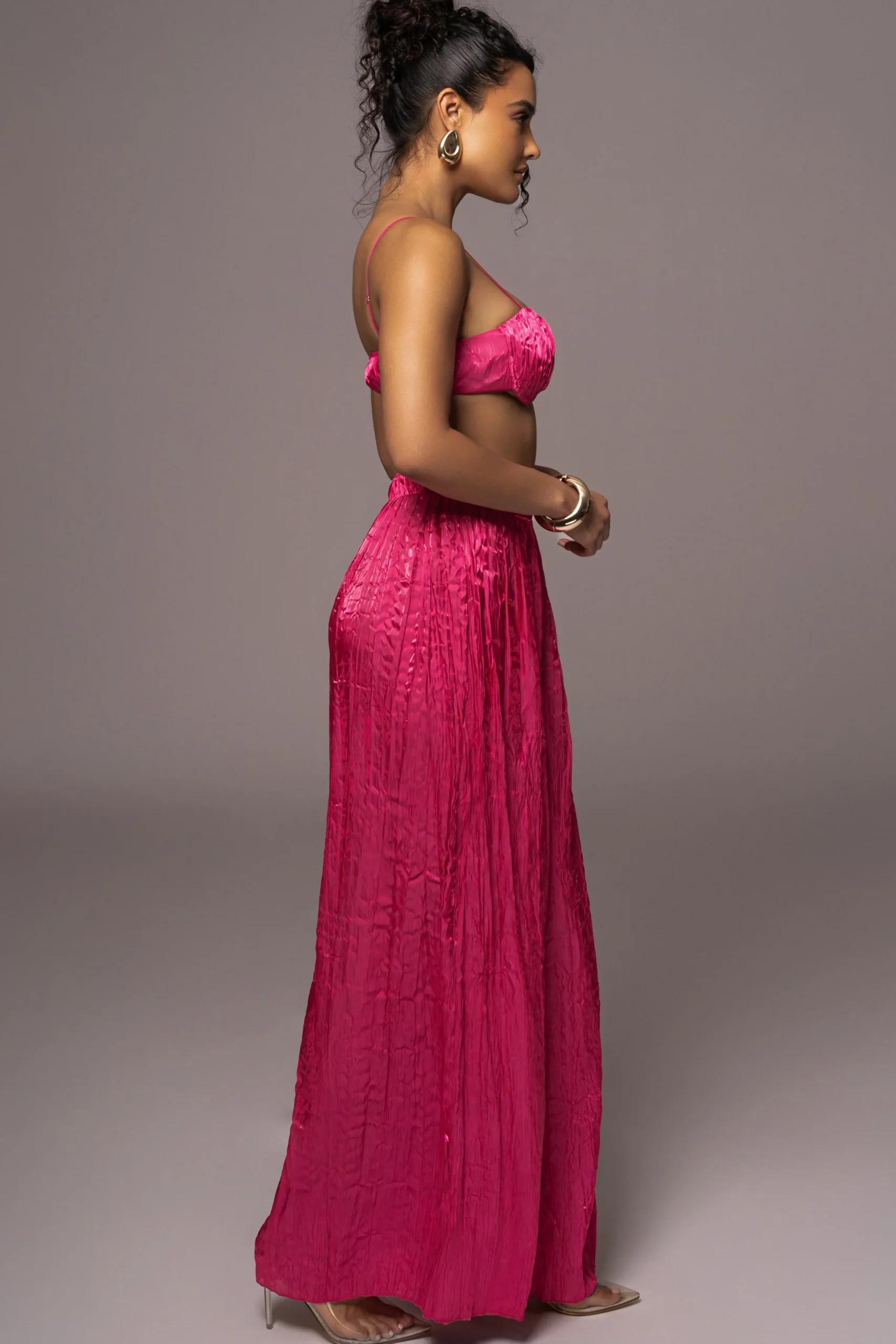 Pink Lets Get Away Satin Pant Set*JLUXLABEL Clearance