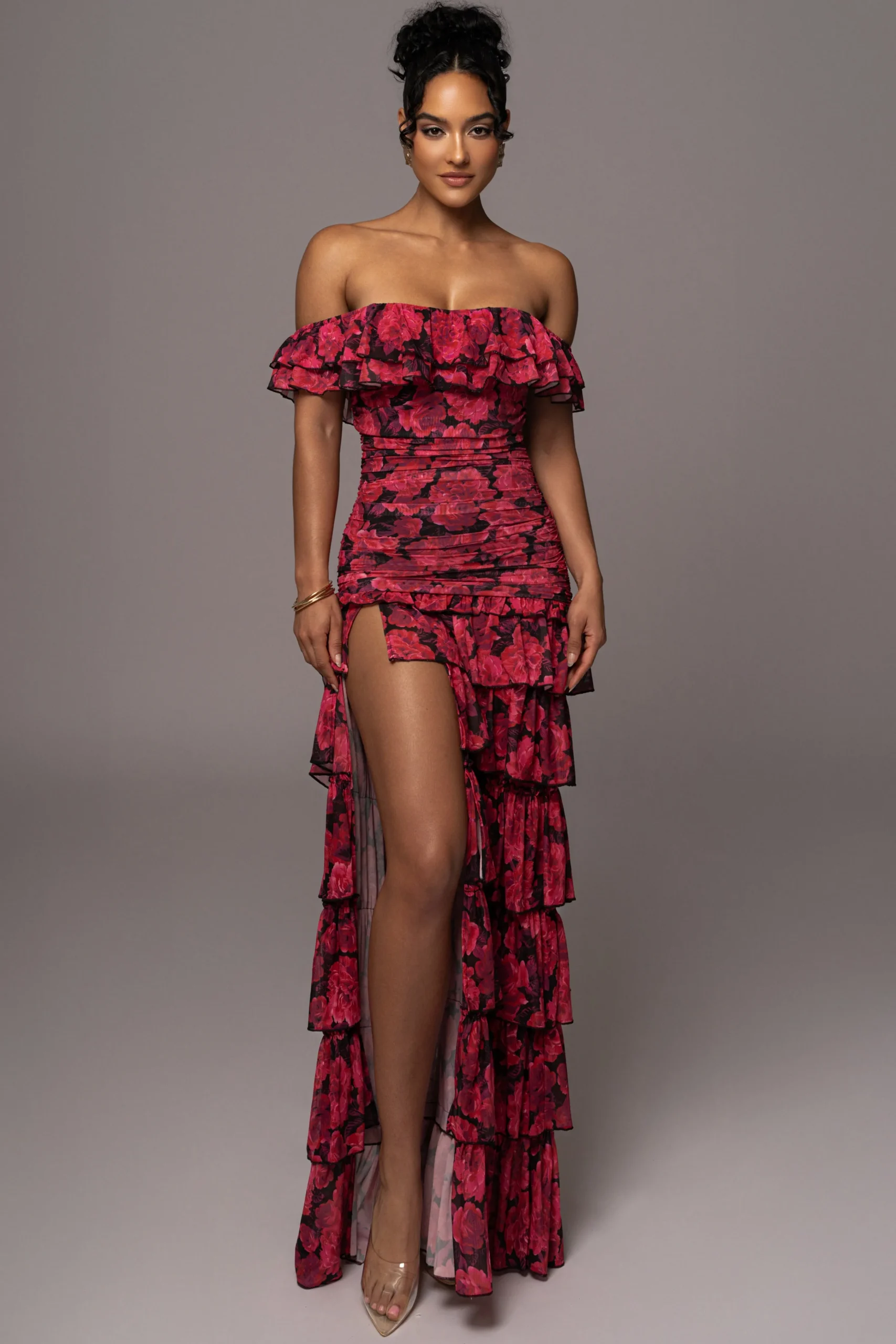 Pink Power Mesh Passion Tier Dress*JLUXLABEL Outlet