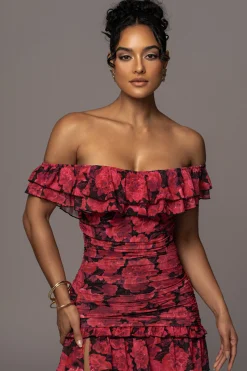 Pink Power Mesh Passion Tier Dress*JLUXLABEL Outlet