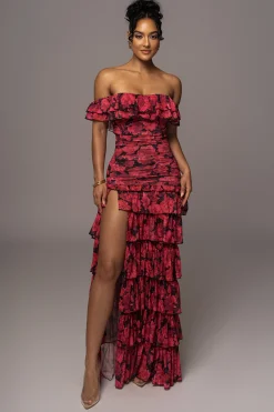 Pink Power Mesh Passion Tier Dress*JLUXLABEL Outlet