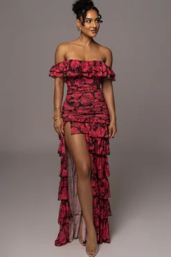 Pink Power Mesh Passion Tier Dress*JLUXLABEL Outlet