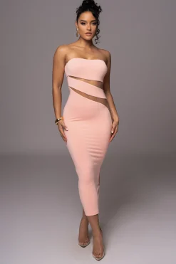 Pink Unpredictable Midi Dress*JLUXLABEL Hot