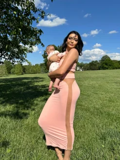 Pink Unpredictable Midi Dress*JLUXLABEL Hot