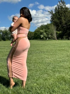 Pink Unpredictable Midi Dress*JLUXLABEL Hot