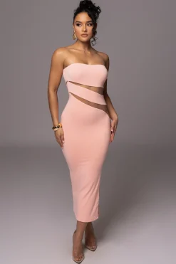 Pink Unpredictable Midi Dress*JLUXLABEL Hot