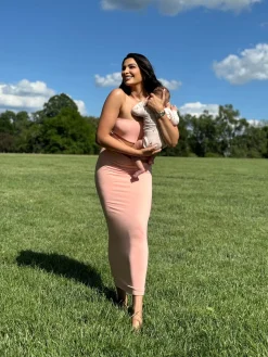 Pink Unpredictable Midi Dress*JLUXLABEL Hot