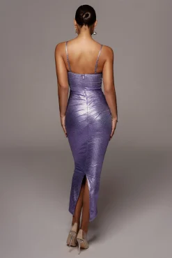 Purple Rubi Cowl Neck Cocktail Dress*JLUXLABEL Outlet