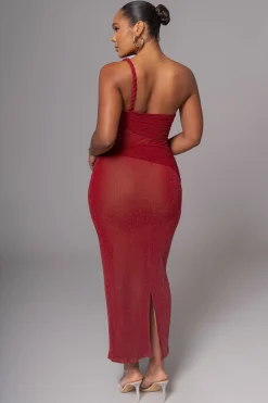 Red Alari One Shoulder Maxi Dress*JLUXLABEL Outlet