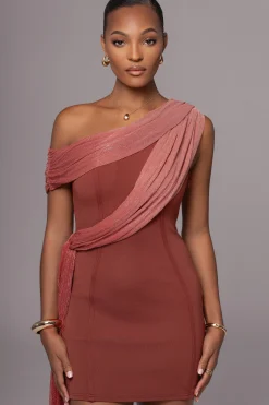 Red Asymmetric Drape Mini Dress*JLUXLABEL Fashion