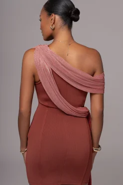 Red Asymmetric Drape Mini Dress*JLUXLABEL Fashion