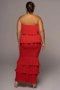 Red Casa Blanca Ruffle Dress*JLUXLABEL Fashion