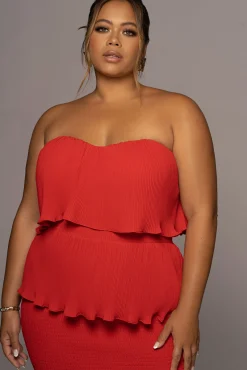 Red Casa Blanca Ruffle Dress*JLUXLABEL Fashion