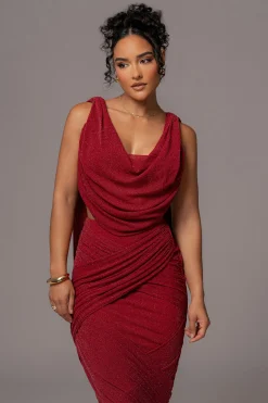 Red Divine Drape Skirt Set*JLUXLABEL Discount