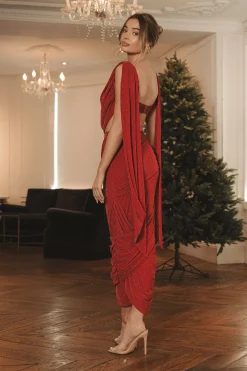 Red Divine Drape Skirt Set*JLUXLABEL Discount