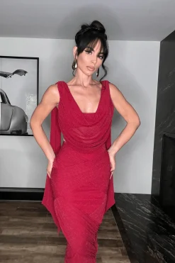 Red Divine Drape Skirt Set*JLUXLABEL Discount