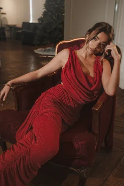 Red Divine Drape Skirt Set*JLUXLABEL Discount