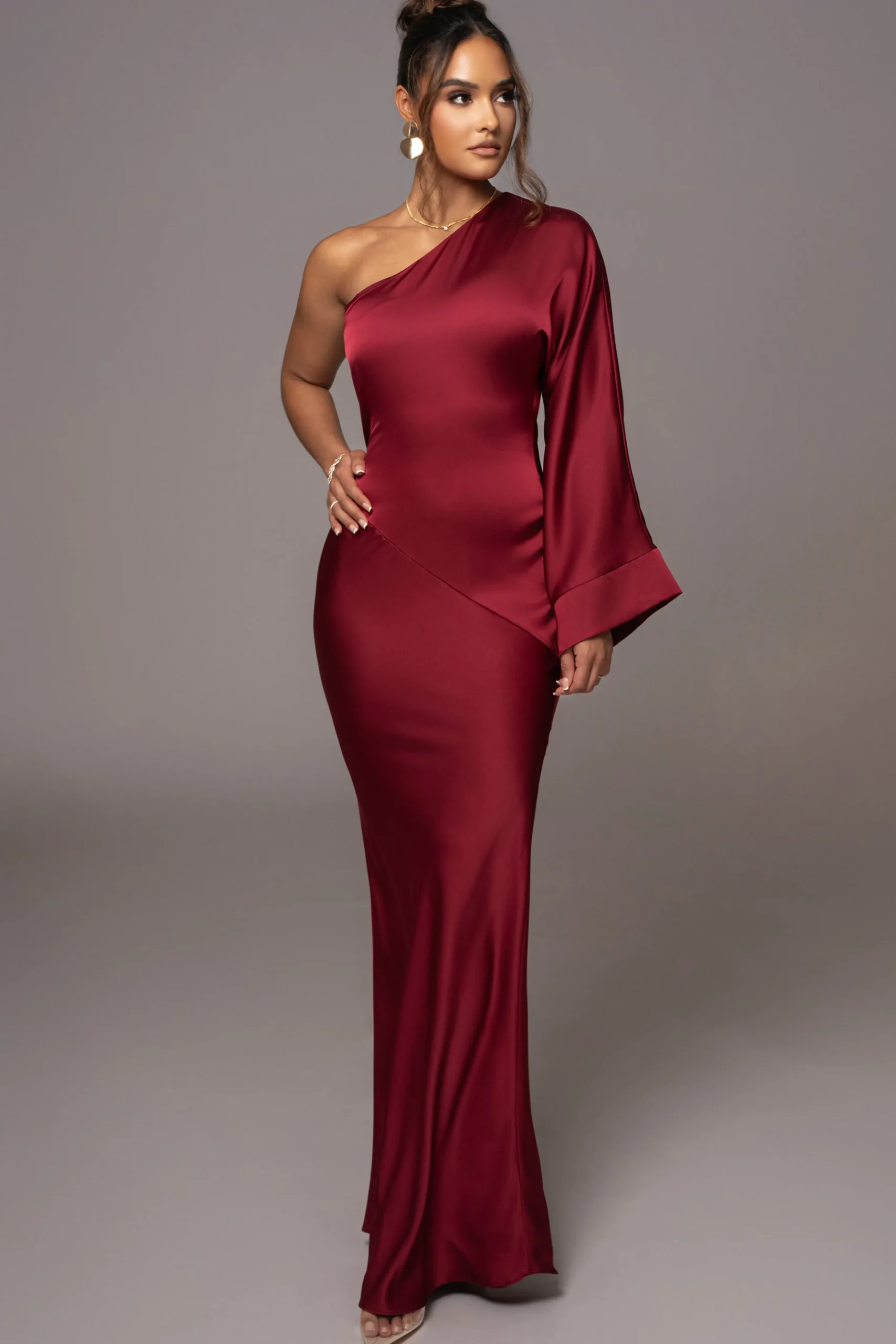 Red Femme Drape Maxi Dress*JLUXLABEL Hot