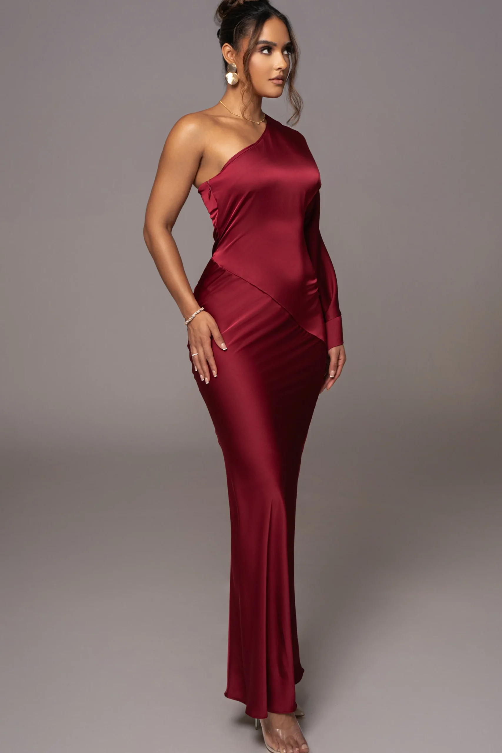 Red Femme Drape Maxi Dress*JLUXLABEL Hot