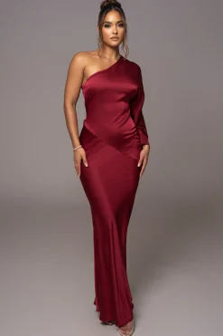 Red Femme Drape Maxi Dress*JLUXLABEL Hot