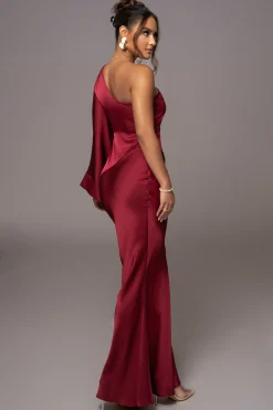 Red Femme Drape Maxi Dress*JLUXLABEL Hot