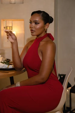 Red Golden Evening Maxi Gown*JLUXLABEL New