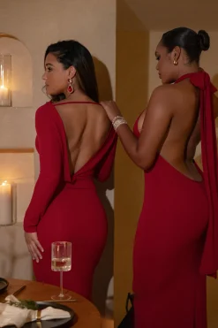 Red Golden Evening Maxi Gown*JLUXLABEL New