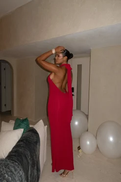 Red Golden Evening Maxi Gown*JLUXLABEL New