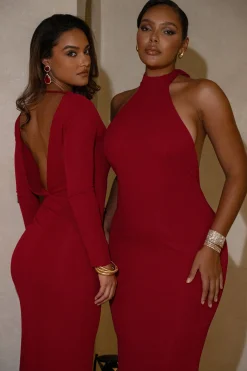 Red Golden Evening Maxi Gown*JLUXLABEL New