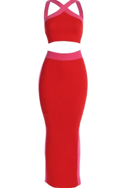 Red Heartbreaker Two-Piece Skirt Set*JLUXLABEL Fashion