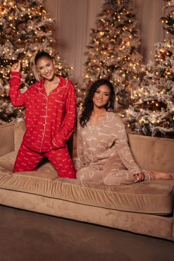 Red Home For The Holidays Adult Pajama Set*JLUXLABEL New