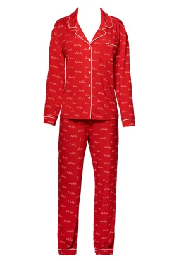 Red Home For The Holidays Adult Pajama Set*JLUXLABEL New
